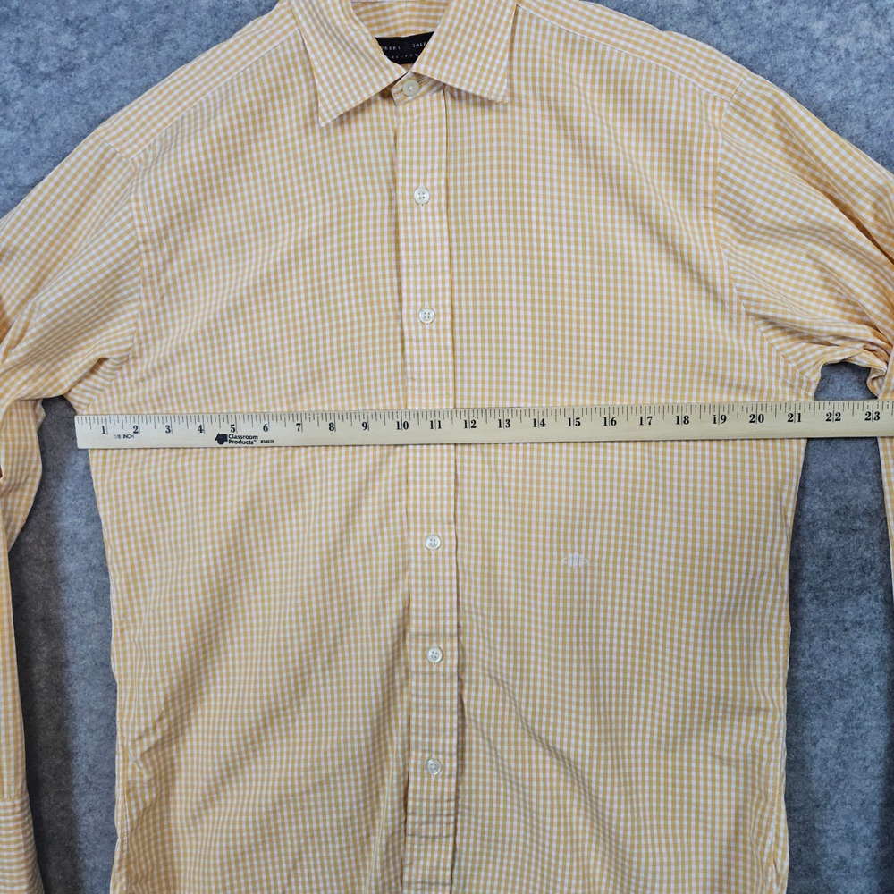 Robert Talbott Orange & White Checks French Cuffs… - image 7